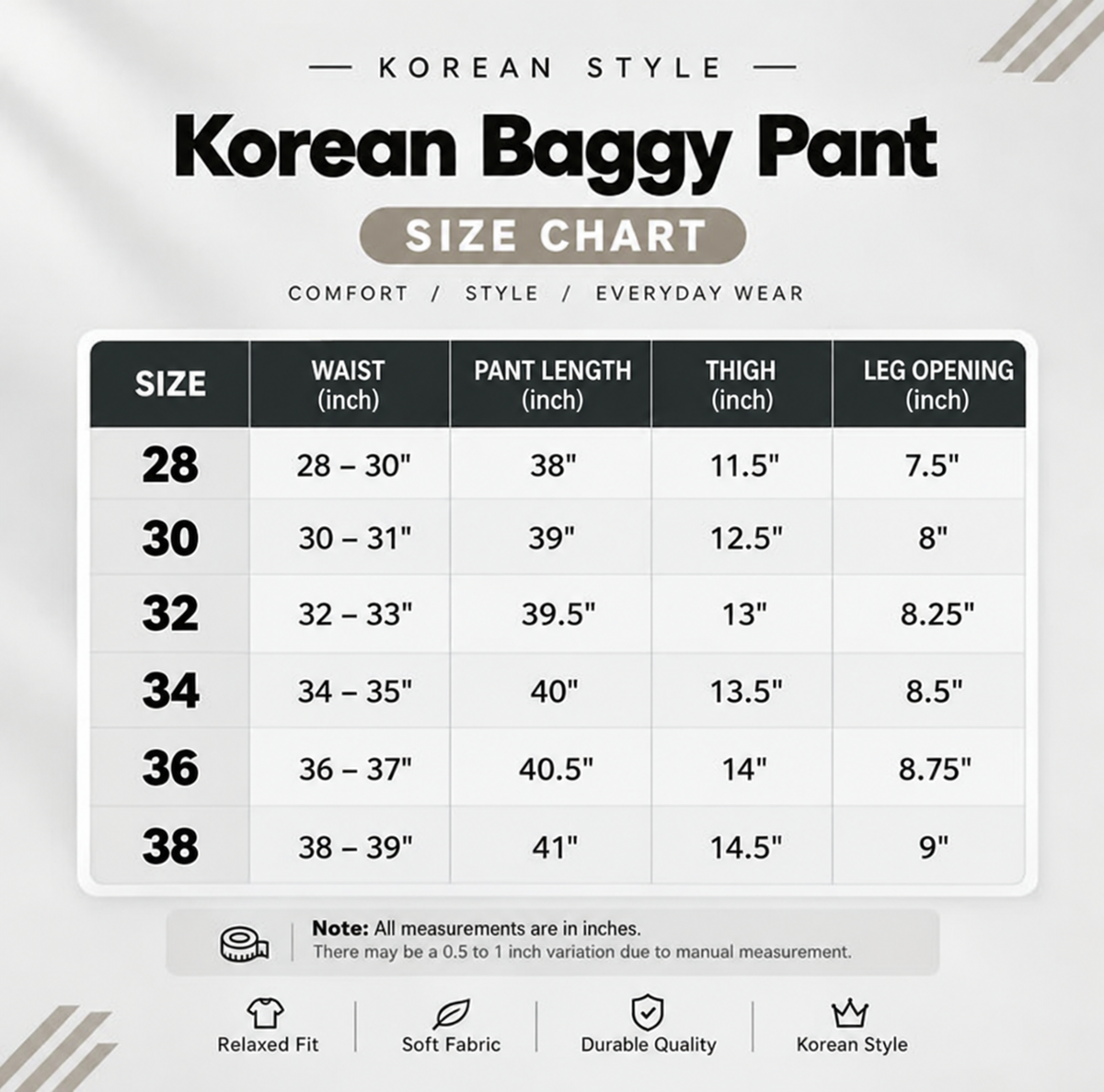 ⚡ KOREAN BAGGY FORMAL PANT 🖤