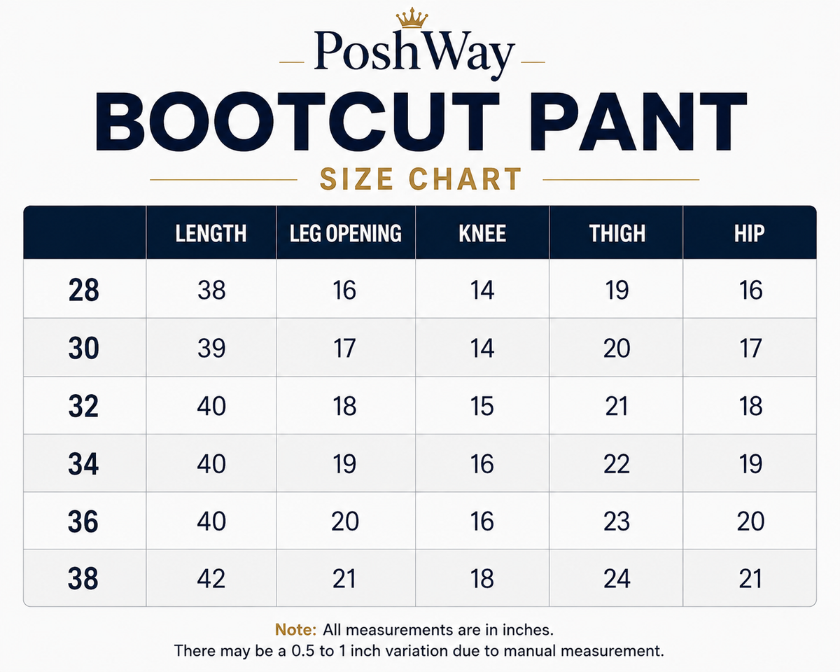 Classic Bootcut Pant for Men | Premium Formal Bootcut Pant | Poshway