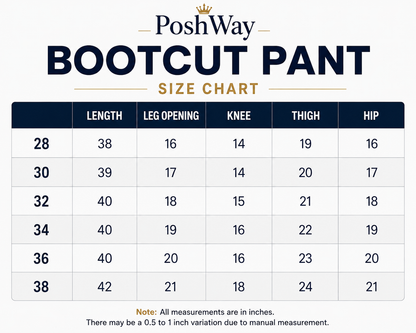 Classic Bootcut Pant for Men | Premium Formal Bootcut Pant | Poshway